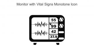 Monitor With Vital Signs Monotone Icon In Powerpoint Pptx Png And Editable Eps Format