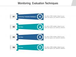 Monitoring evaluation techniques ppt powerpoint presentation ideas designs cpb