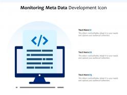 Monitoring meta data development icon