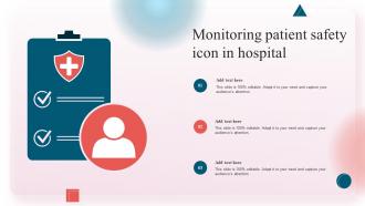 Monitoring Patient Safety Icon In Hospital