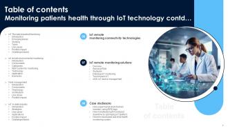 Monitoring Patients Health Through IoT Technology Powerpoint Presentation Slides IoT CD V Multipurpose Template