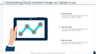 Monitoring stock market trade on tablet icon