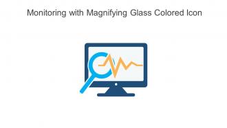 Monitoring With Magnifying Glass Colored Icon In Powerpoint Pptx Png And Editable Eps Format