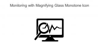 Monitoring With Magnifying Glass Monotone Icon In Powerpoint Pptx Png And Editable Eps Format