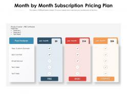 Month by month subscription pricing plan