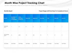 Month wise project tracking chart