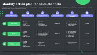 Monthly Action Plan For Sales Channels