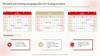 Monthly Advertising Campaign Plan For Lead Generation