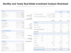 Monthly And Yearly Real Estate Investment Analysis Worksheet