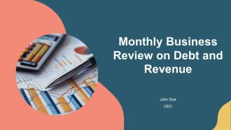 Monthly Business Review On Debt And Revenue PPT PowerPoint AT