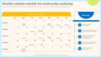 Monthly Calendar Schedule For Social Internet Marketing Techniques For Effective Promotional