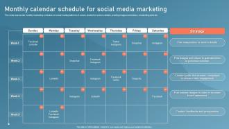 Monthly Calendar Schedule For Social Media Marketing Digital Advertisement Plan For Successful
