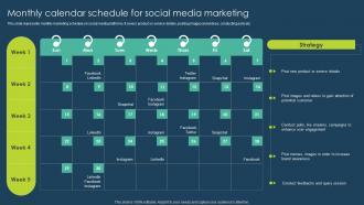 Monthly Calendar Schedule For Social Media Marketing Execution Online Advertising Tactics