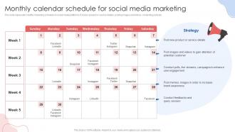 Monthly Calendar Schedule For Social Media Marketing Online Marketing Strategies