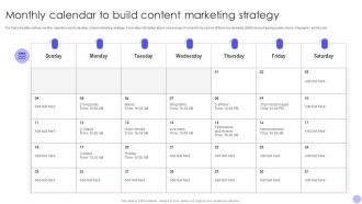 Monthly Calendar To Build Content Marketing Strategy