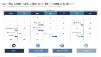 Monthly Communication Plan For Fundraising Event