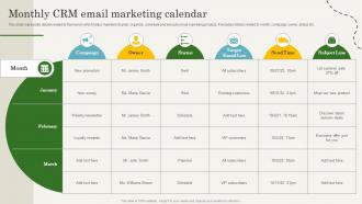 Monthly CRM Email Marketing Calendar CRM Marketing Guide To Enhance MKT SS