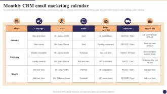 Monthly CRM Email Marketing Calendar CRM Marketing System Guide MKT SS V