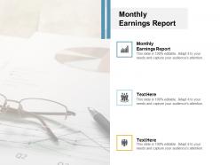 Monthly earnings report ppt powerpoint presentation summary inspiration cpb
