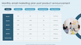 Monthly Email Marketing Plan Post Product Announcement