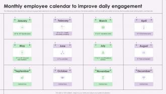 Monthly Employee Calendar To Improve Daily Engagement