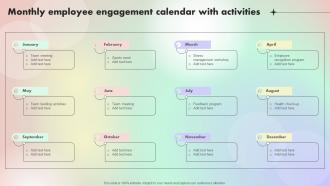 Monthly Employee Engagement Calendar Assessing And Optimizing Employee Job Satisfaction