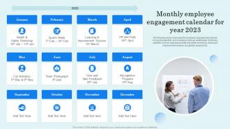Monthly Employee Engagement Calendar For Year 2023