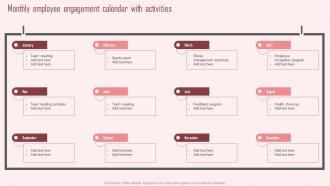Monthly Employee Engagement Calendar With Activities Strategic Approach To Enhance Employee