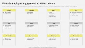 Monthly Employee Engagement Industrial Relations In Human Resource Management