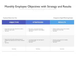 Monthly Employee Objectives With Strategy And Results