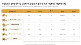 Monthly Employee Training Plan To Marketing Plan To Decrease Employee Turnover Rate MKT SS V