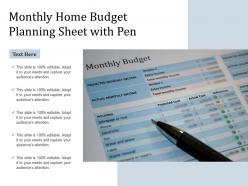 Monthly Home Budget Planning Sheet With Pen