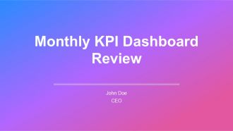 Monthly KPI Dashboard Review PPT Slides AT