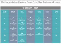 Monthly marketing calendar powerpoint slide background image