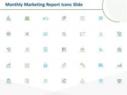 Monthly marketing report icons slide ppt powerpoint presentation show example file