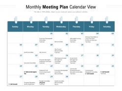 Monthly meeting plan calendar view