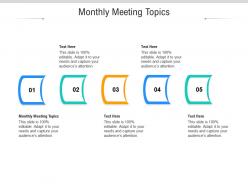 Monthly meeting topics ppt powerpoint presentation show graphics template cpb