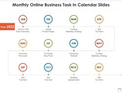 Monthly online business task in calendar slides