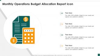 Monthly Operations Budget Allocation Report Icon