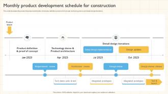 Monthly Product Development Schedule For Construction