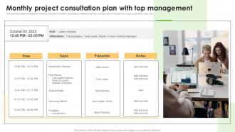 Monthly Project Consultation Plan With Top Management