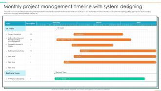 Monthly Project Management Timeline With System Designing
