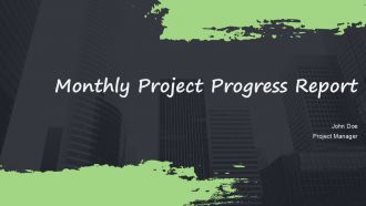 Monthly Project Progress Report PPT Structure ACP