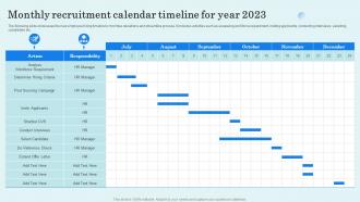 Monthly Recruitment Calendar Timeline For Year 2023