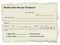 Monthly Rent Receipt Template L2045 Ppt Powerpoint Slides Designs Download