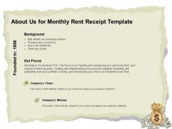 Monthly rent receipt template powerpoint presentation slides
