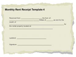 Monthly Rent Receipt Template Sum Ppt Powerpoint Presentation Styles Portfolio
