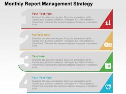 Monthly report management strategy flat powerpoint design