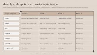 Monthly Roadmap For Search Engine Optimization Brand Recognition Strategy For Increasing