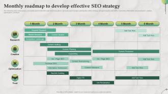 Monthly Roadmap To Develop Effective SEO Strategy B2B Marketing Strategies For Service MKT SS V